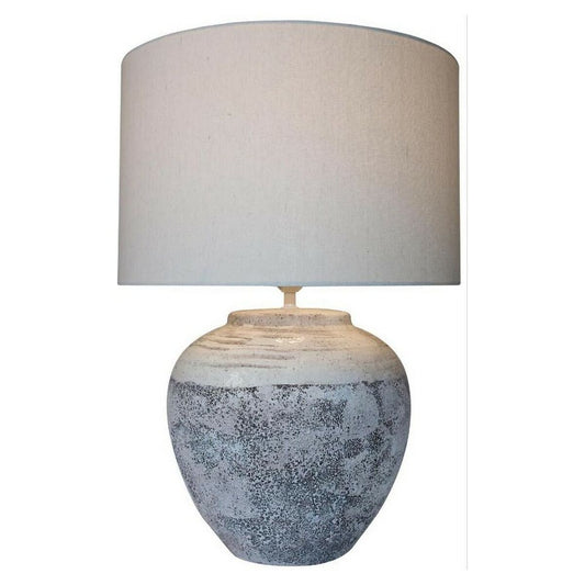 Bordslampa Dkd Home Decor Vit Grå Keramik Plast Kanvas 50 W 220 V 42 X 42 X 60 Cm