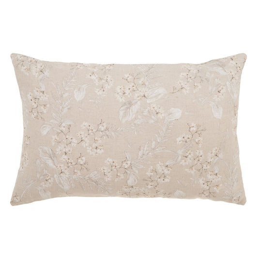 Bigbuy Home Cushion Polyester Cotton Beige Flowers 60 X 40 Cm