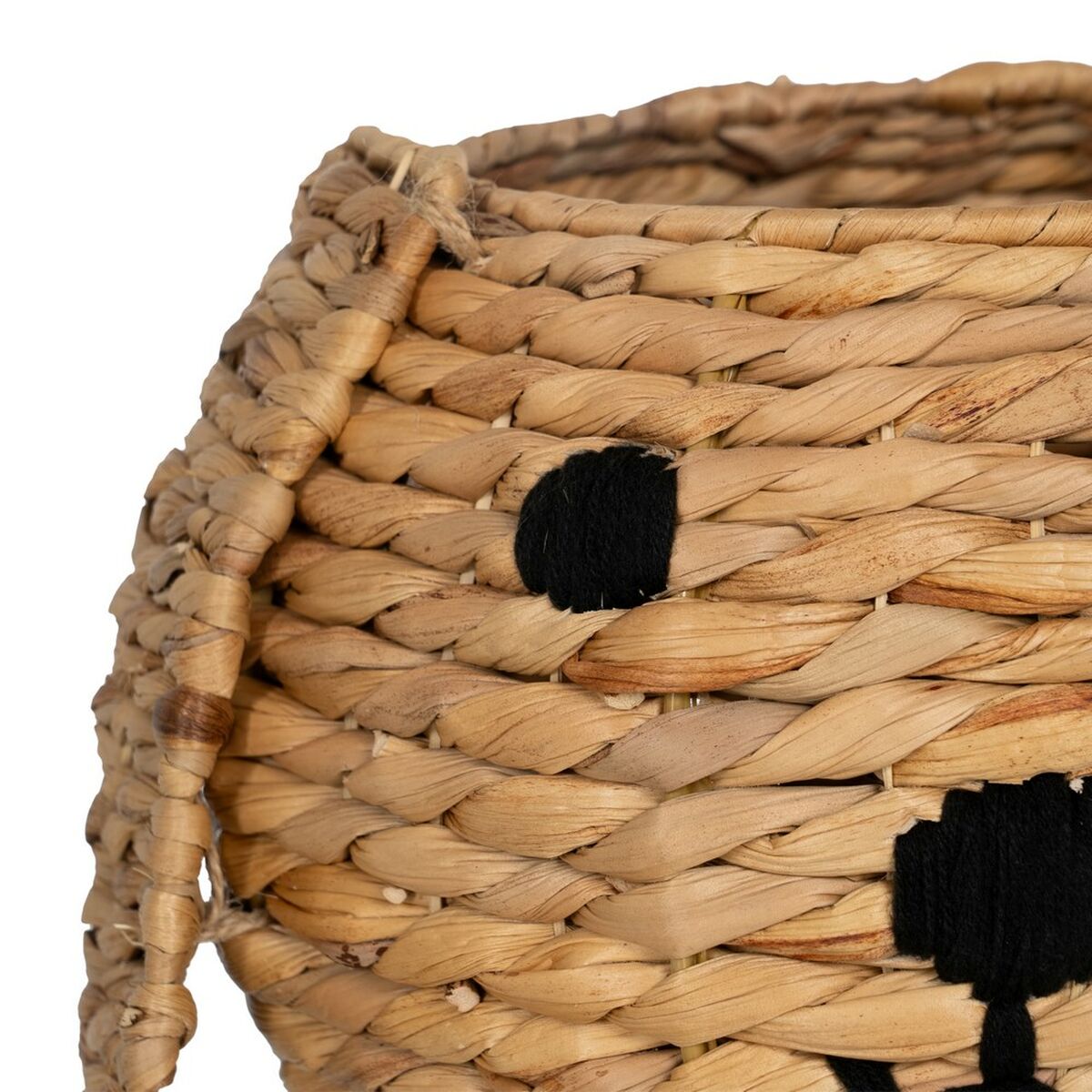 Bigbuy Home Basket Dog Black Beige Natural Fibre 27 X 27 X 19 Cm