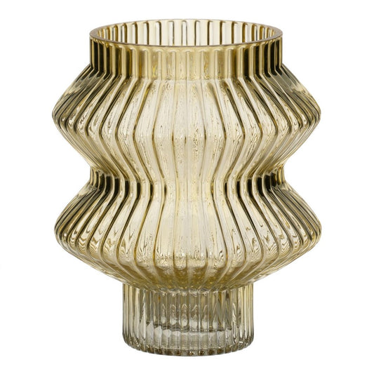 Bigbuy Home Vase Yellow Crystal 16,5 X 16,5 X 20 Cm