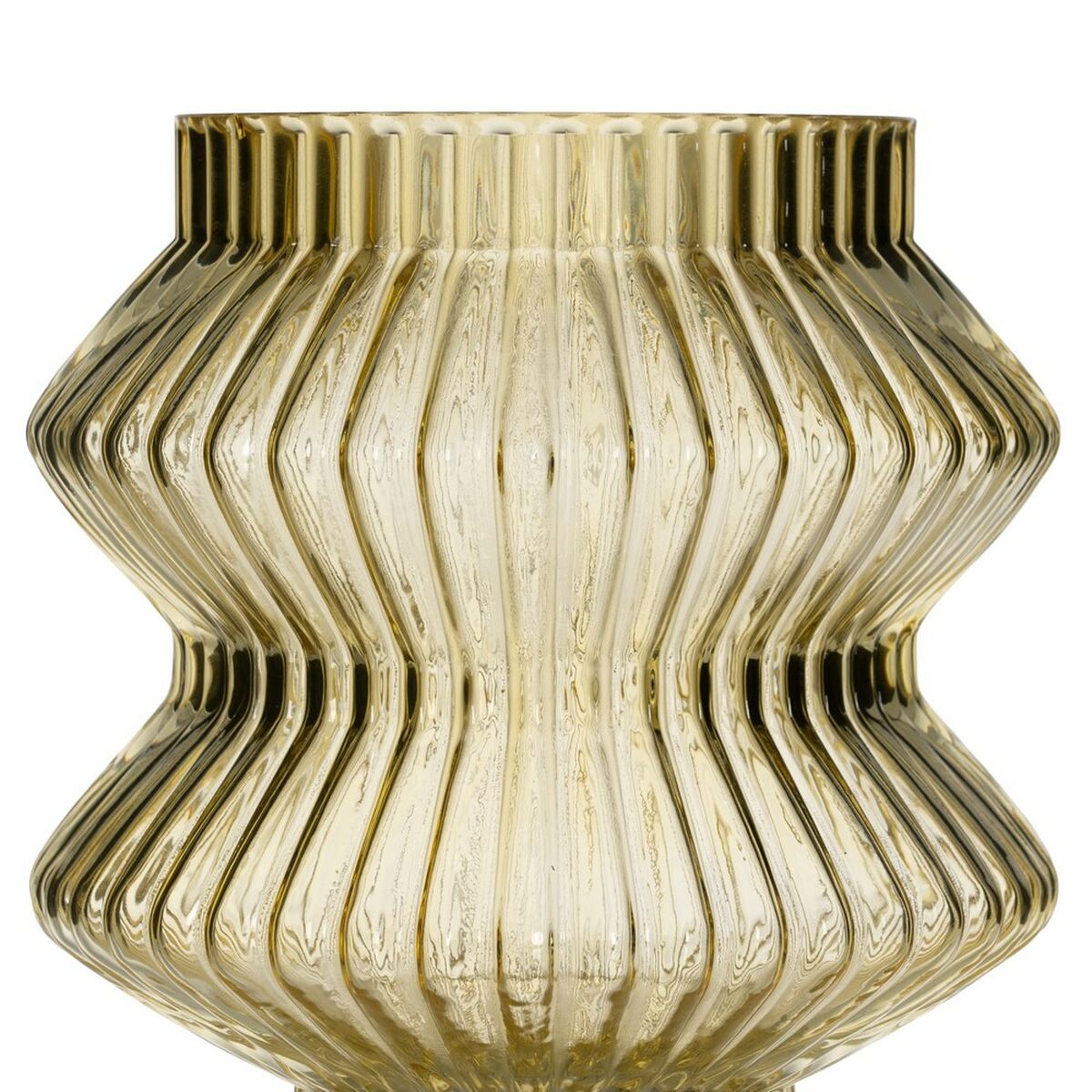 Bigbuy Home Vase Yellow Crystal 16,5 X 16,5 X 20 Cm