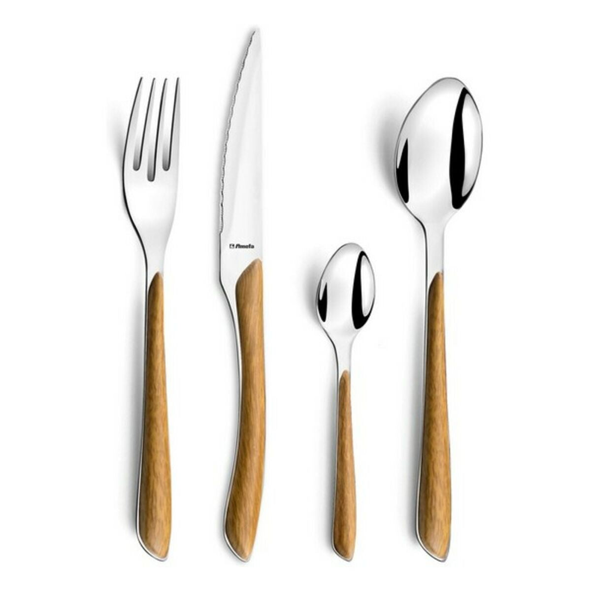 Amefa Cutlery Set Amefa 2274Pwpa10C40 Wood Metal Stainless Steel 24 Pieces