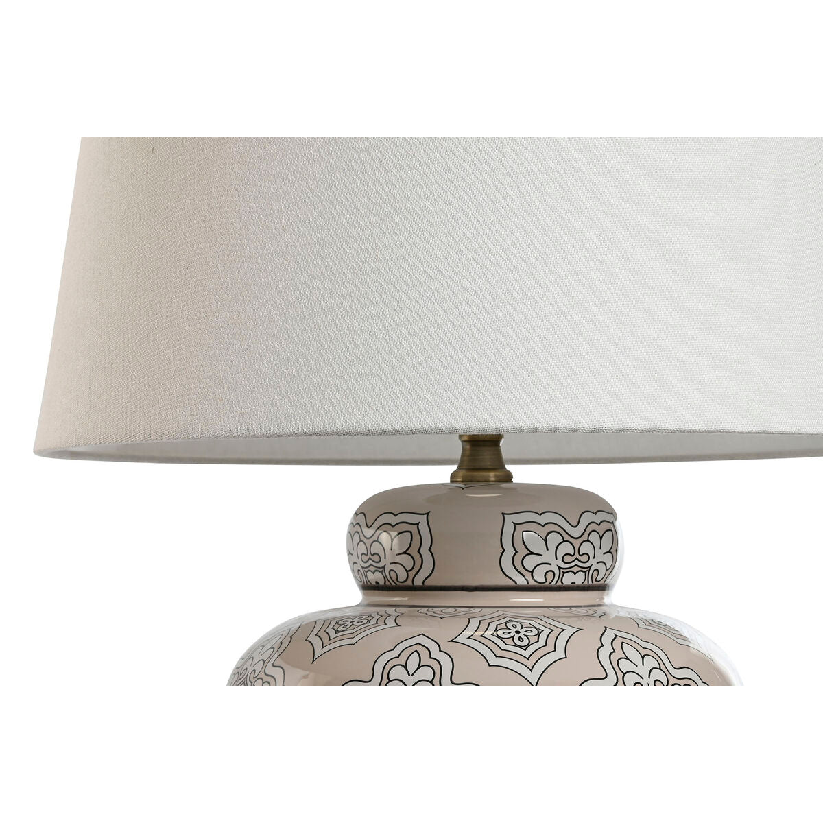 Home Esprit Bordslampa Home Esprit Vit Beige Keramik 50 W 220 V 43,5 X 43,5 X 61 Cm