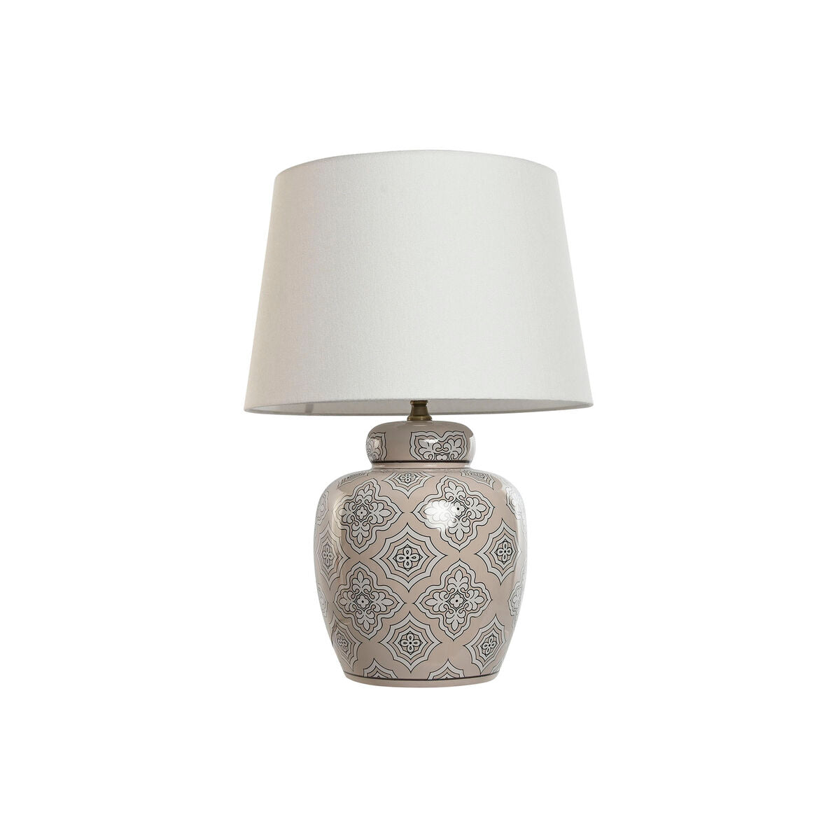 Home Esprit Bordslampa Home Esprit Vit Beige Keramik 50 W 220 V 43,5 X 43,5 X 61 Cm