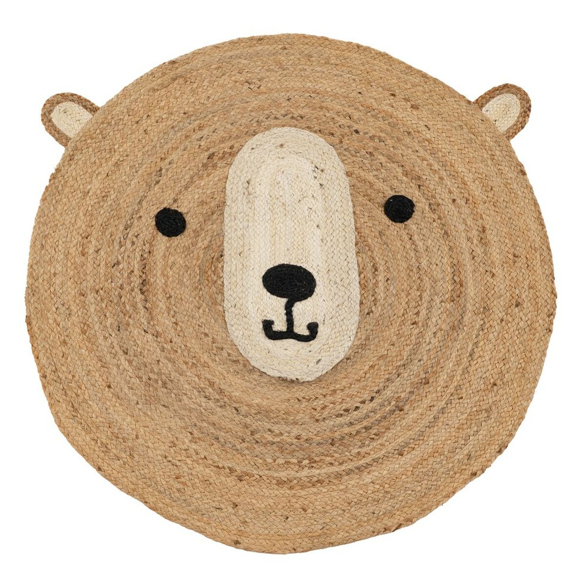 Bigbuy Home Carpet Bear Beige Natural 100 % Jute 100 X 100 Cm