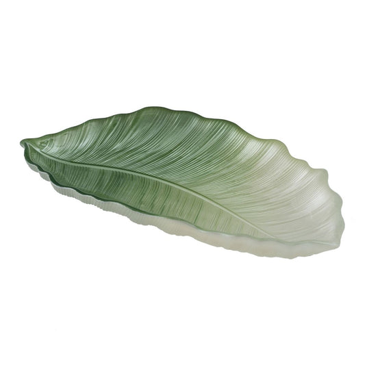 Bigbuy Home Tray Green Leaf Of A Plant 31 X 18 Cm