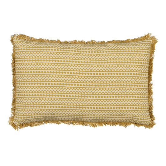 Bigbuy Home Cushion Cotton Beige Mustard 50 X 30 Cm
