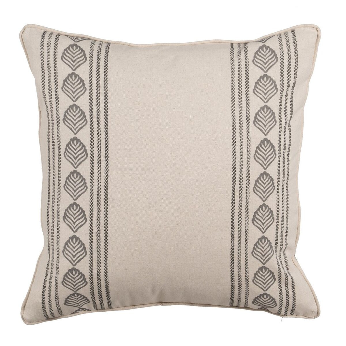 Bigbuy Home Cushion Cotton Linen Grey Pearl Printed 50 X 50 Cm