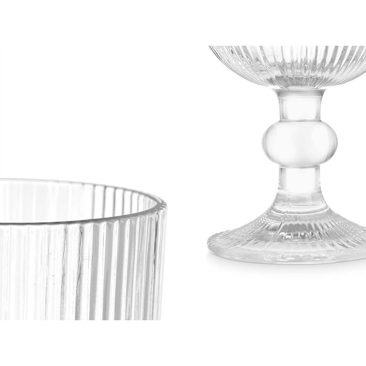 Vivalto Wine Glass Stripes Transparent Glass 260 Ml (6 Units)